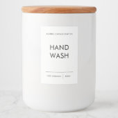 Handwaslabel, elegant, minimaal productetiket voedselcontainer etiket (Voorkant)