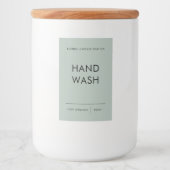 Handwaslabel, elegant, minimaal productetiket voedselcontainer etiket (Voorkant)