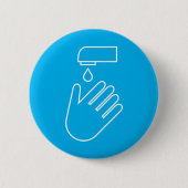 Handwaspictogram Ronde Button 5,7 Cm (Voorkant)