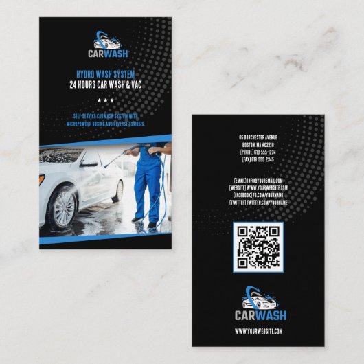Handwasservices | Autowasserette Visitekaartje (Voorkant / Achterkant)
