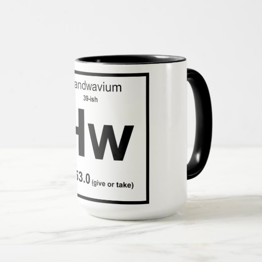 Handwavium-Mok - zwart-wit Mok (Voorkant rechts)