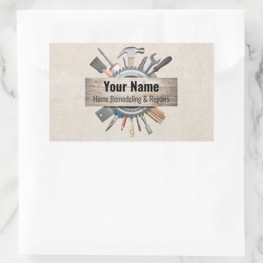 handwerkaandragers met structuur rechthoekige sticker (Tas)