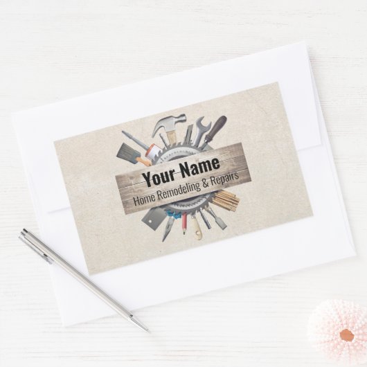  handwerkaandragers met structuur rechthoekige sticker (Envelop)