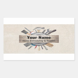 handwerkaandragers met structuur rechthoekige sticker