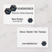 Handwerker Meisterbetrieb Visitekaartje (Voorkant / Achterkant)