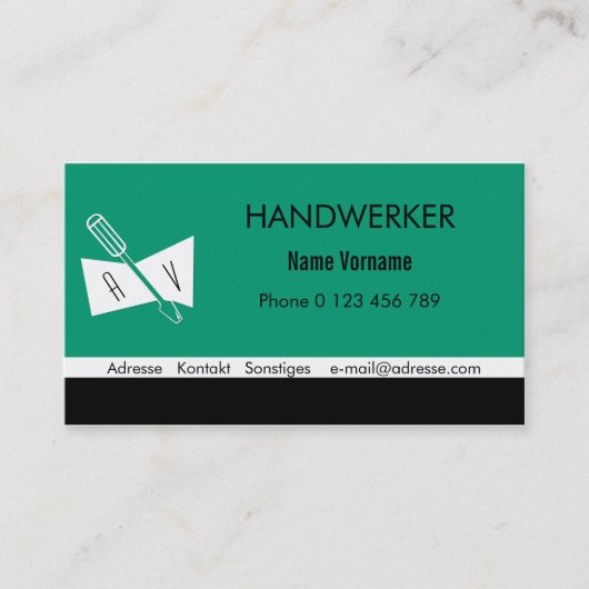 Handwerker Visitekaartje (Voorkant)