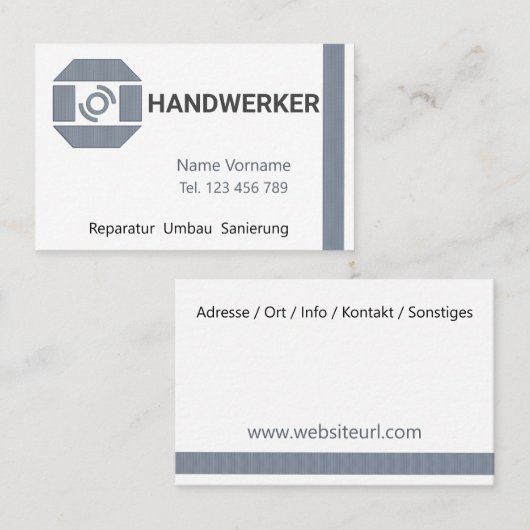 Handwerker Visitekaartje (Voorkant / Achterkant)