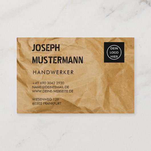 Handwerker Visitenkarte Vorlage Anpassen Visitekaartje (Achterkant)