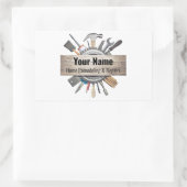  handwerktuigaannemer rechthoekige sticker (Tas)