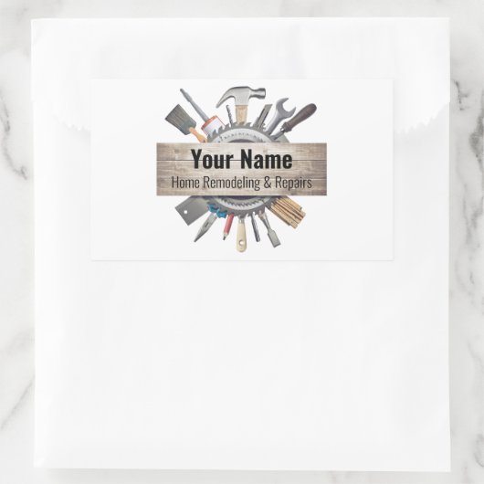 handwerktuigaannemer rechthoekige sticker (Tas)