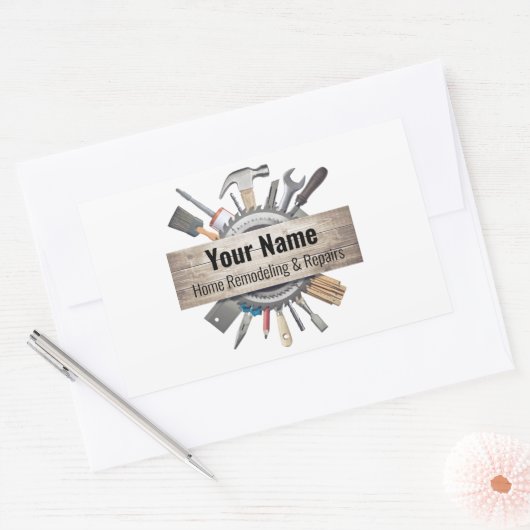  handwerktuigaannemer rechthoekige sticker (Envelop)