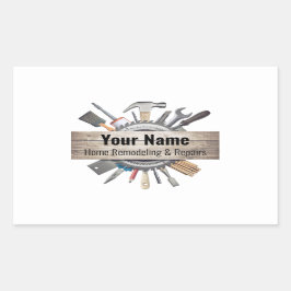 handwerktuigaannemer rechthoekige sticker