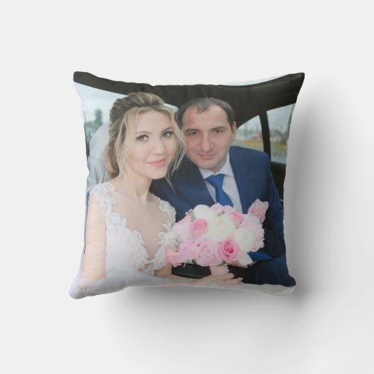 Handwrited Love Script Weduwen Two Photo Kussen (Achterkant)