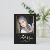 Handwriting Gold en zwart Afstuderen - Hartelijk d Briefkaart (Staand voorkant)