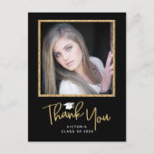 Handwriting Gold en zwart Afstuderen - Hartelijk d Briefkaart (Voorkant)