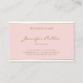 Handwriting Gold Name Tekst Blush Pink Sjabloon Visitekaartje (Voorkant)
