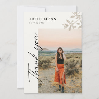 Handwriting Graduation Thank You Card Kaart