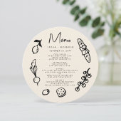 Handwriting Hand drawn Retro Wedding Menu Kaart