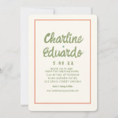 Handwriting Retro Simple Wedding Kaart (Voorkant)