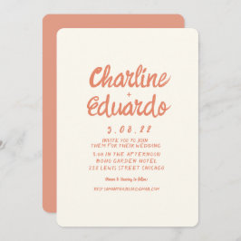 Handwriting Retro Simple Wedding Kaart