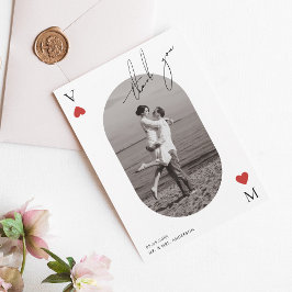 Handwriting Script Casino Vegas Wedding Bedankkaart