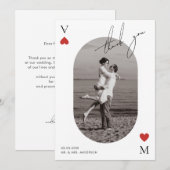 Handwriting Script Casino Vegas Wedding Bedankkaart (Voorkant / Achterkant)