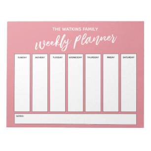 Handwriting Simple Weekly Planner Strawberry Ice Notitieblok