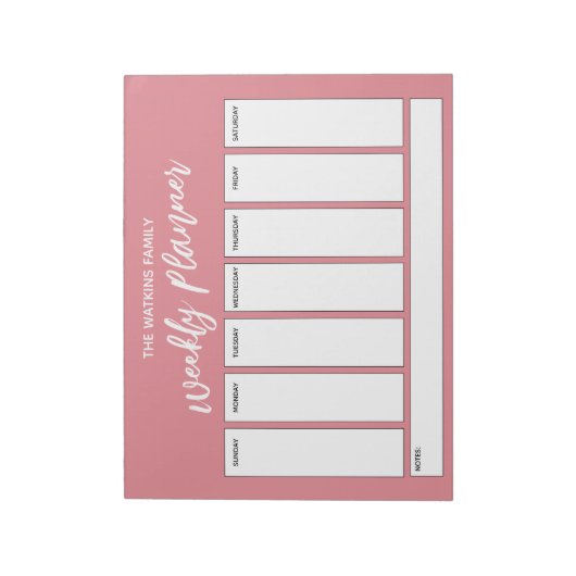 Handwriting Simple Weekly Planner Strawberry Notitieblok (Linkerzijde)