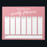 Handwriting Simple Weekly Planner Strawberry Notitieblok<br><div class="desc">Deze veelzijdige weekplanner is opstelling met zeer basiselementen die allen kunnen worden uitgegeven... behalve de kopbal. De uitdrukking "wekelijkse planner"werd teruggegeven in een moderne casual handschrijvende doopvont en is geplaatst, als grafisch, bij de bovenkant van de pagina. Gebruik de velden sjabloon om uw gegevens toe te voegen zoals u dat...</div>