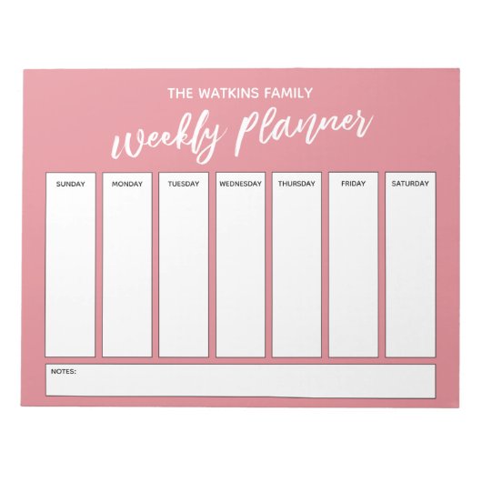 Handwriting Simple Weekly Planner Strawberry Notitieblok (Voorkant)