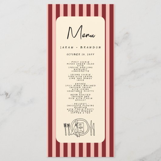 Handwriting Typography Retro Wedding Menu (Voorkant)