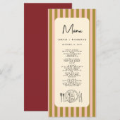 Handwriting Typography Retro Wedding Menu (Voorkant / Achterkant)