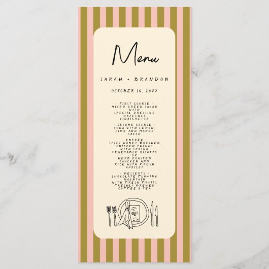 Handwriting Typography Retro Wedding Menu (Voorkant)