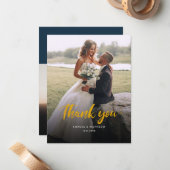 Handwriting Weddag Foto Hartelijk dank Notitiekaartje (Voorkant / Achterkant in situ)