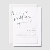 Handwriting with Heart Modern Wedding Vellum Uitnodigingen (Offset)