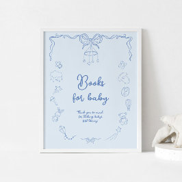 Handwritten Baby Shower, Boy Books For Baby Poster