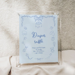 Handwritten Baby Shower, Boy Diaper Raffle Poster