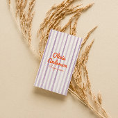 Handwritten Drawn Purple Orange Whimsy Boho Unique Visitekaartje