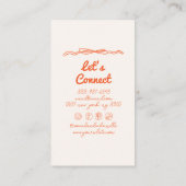 Handwritten Drawn Purple Orange Whimsy Boho Unique Visitekaartje (Achterkant)