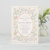 Handwritten Floral Bridal Shower Invitation Kaart (Staand voorkant)