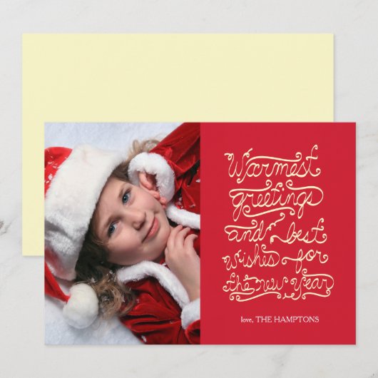 handwritten foliday greetings feestdagenkaart (Voorkant / Achterkant)