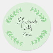 Handwritten Handmade With Care Ronde Sticker (Voorkant)