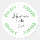 Handwritten Handmade With Care Ronde Sticker (Voorkant)