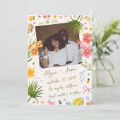 Handwritten Island Tropical Colorful Beach Wedding Save The Date (Staand voorkant)