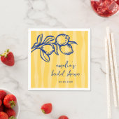Handwritten Italian Lemon Stripes Bridal Shower Servet (Insitu)