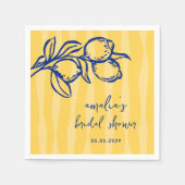 Handwritten Italian Lemon Stripes Bridal Shower Servet (Voorkant)