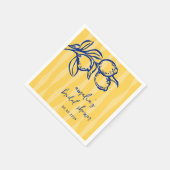 Handwritten Italian Lemon Stripes Bridal Shower Servet (Hoek)