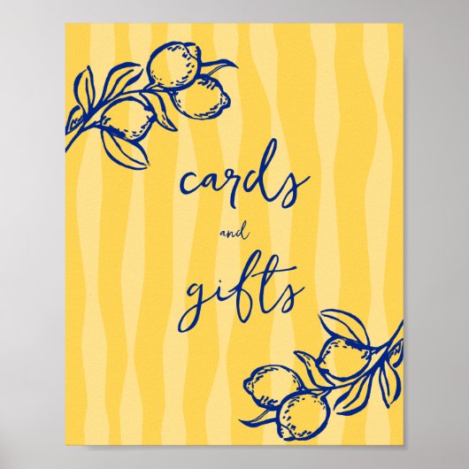 Handwritten Lemon Italian Cards and Gifts Sign Poster (Voorkant)