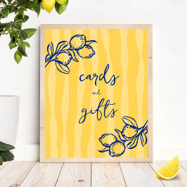 Handwritten Lemon Italian Cards and Gifts Sign Poster