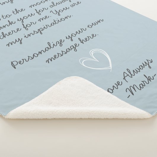 handwritten love letter or message custom sherpa deken (3/4)